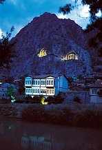 Turkish mansions and rock tombs by night