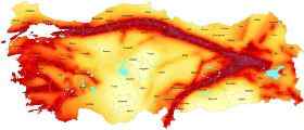 Earthquake faults in Turkey