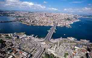 Galata bridge airview