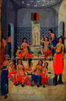 miniature painting of Harem bath